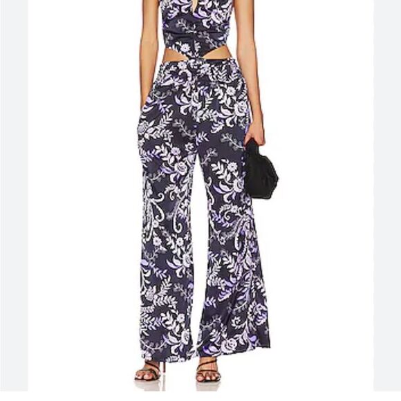 MISA Los Angeles Laya Jumpsuit in Indigo Vines NWT XL $ 365.00 - Picture 4 of 6